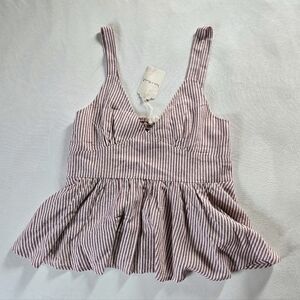 Hem & Thread▪️Striped Peplum Tank Top